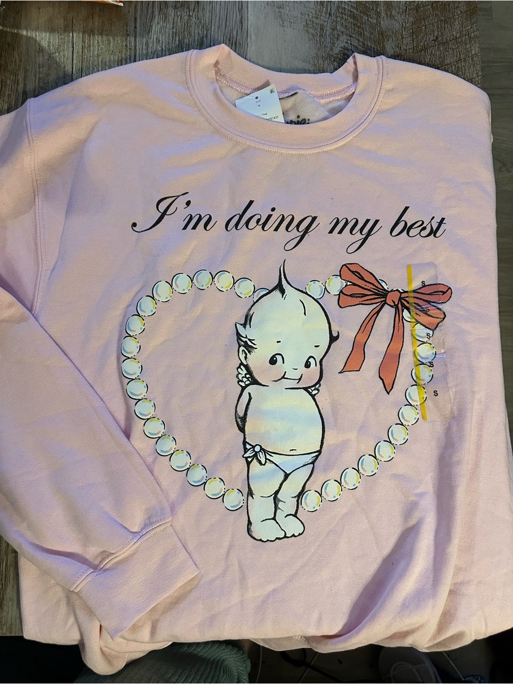 Small Ladies Pink "I'm Doing My Best" Graphic Sweatshirt